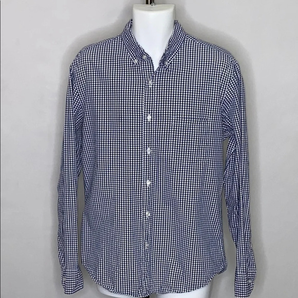 J. Crew Factory Slim Button Down Gingham Shirt- LG - Picture 1 of 6